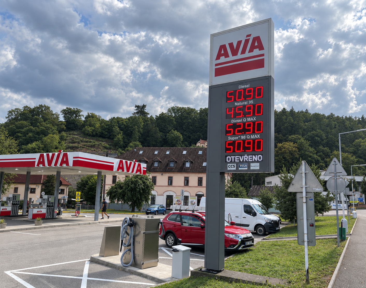 Renovace cenovkového totemu na čerpací stanici AVIA